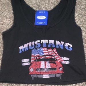 Crop Top Mustang Shirt :)